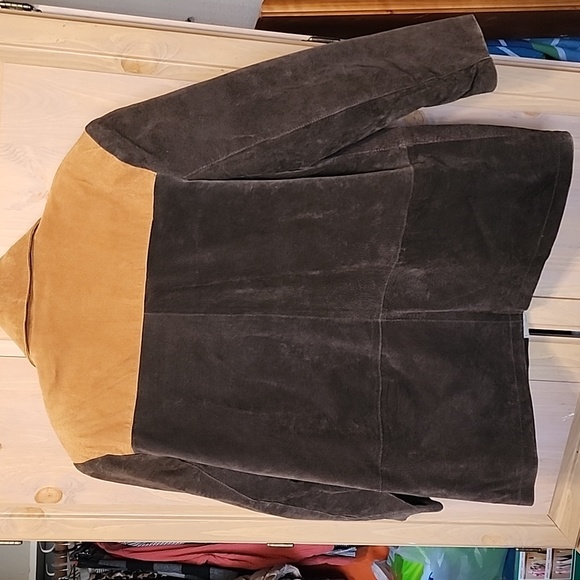 Michael Mims Kathy Cole Vintage Western Two Tone Suede Leather Coat Sz 1X - Picture 3 of 11